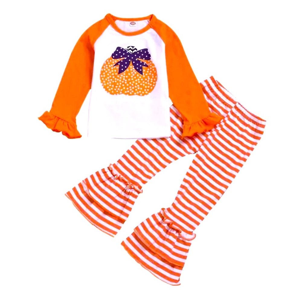 Girls Fall, Long Sleeved, Pumpkin Set